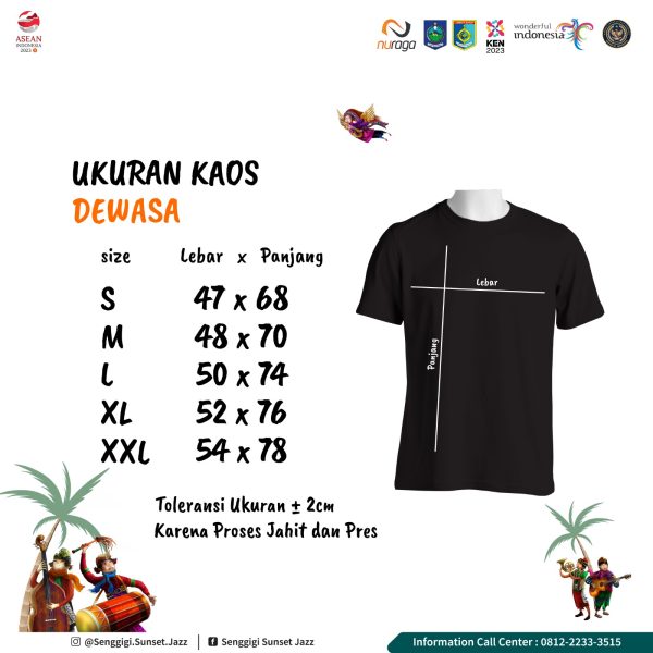 Standar Ukuran Kaos Sunset Jazz 2023